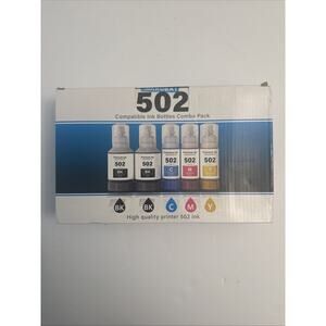 Compatible Epson 502 Ink Bottles 5 Pack CMYK EcoTank ET ST Printer INKROBAT